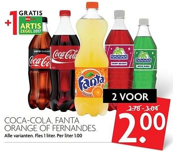 Aanbiedingen Coca-cola, fanta orange of fernandes - The Coca Cola Company - Geldig van 12/03/2017 tot 18/03/2017 bij Deka Markt