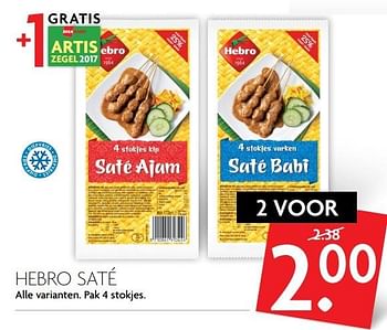 Aanbiedingen Hebro saté - Hebro - Geldig van 12/03/2017 tot 18/03/2017 bij Deka Markt