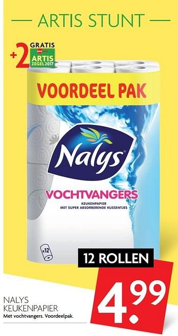 Aanbiedingen Nalys keukenpapier met vochtvangers. voordeelpak - Nalys - Geldig van 12/03/2017 tot 18/03/2017 bij Deka Markt