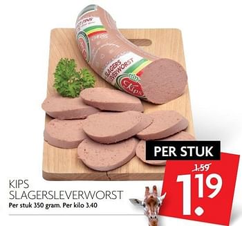 Aanbiedingen Kips slagersleverworst - Kips - Geldig van 12/03/2017 tot 18/03/2017 bij Deka Markt