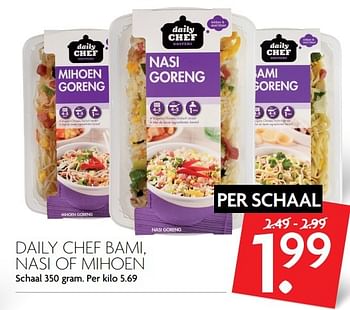 Aanbiedingen Daily chef bami, nasi of mihoen - Daily chef - Geldig van 12/03/2017 tot 18/03/2017 bij Deka Markt