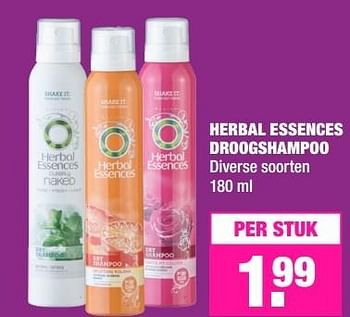 Aanbiedingen Herbal essences droogshampoo - Herbal Essences - Geldig van 13/03/2017 tot 19/03/2017 bij Big Bazar