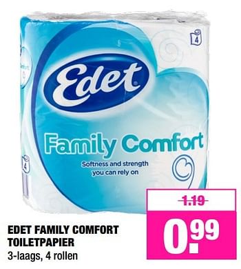 Aanbiedingen Edet family comfort toiletpapier - Edet - Geldig van 13/03/2017 tot 19/03/2017 bij Big Bazar