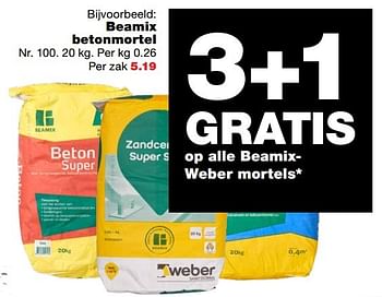 Aanbiedingen Beamix betonmortel - Weber - Geldig van 13/03/2017 tot 19/03/2017 bij Praxis