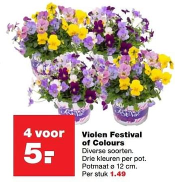 Aanbiedingen Violen festival of colours - Huismerk - Praxis - Geldig van 13/03/2017 tot 19/03/2017 bij Praxis