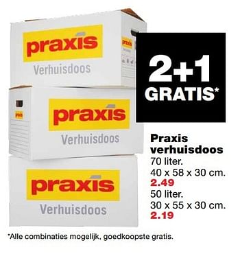 Aanbiedingen Praxis verhuisdoos - Huismerk - Praxis - Geldig van 13/03/2017 tot 19/03/2017 bij Praxis