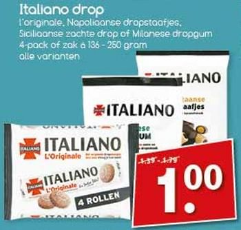 Aanbiedingen Italiano drop - Italiano - Geldig van 13/03/2017 tot 19/03/2017 bij Agrimarkt