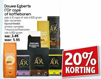 Aanbiedingen Douwe egberts l`or caps of koffiebonen - Douwe Egberts - Geldig van 13/03/2017 tot 19/03/2017 bij Agrimarkt