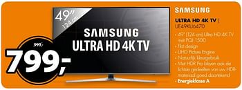 Aanbiedingen Ultra hd 4k tv ue49ku6470 - Samsung - Geldig van 13/03/2017 tot 19/03/2017 bij Expert