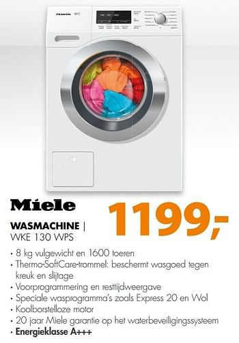 Aanbiedingen Wasmachine | wke 130 wps - Miele - Geldig van 13/03/2017 tot 19/03/2017 bij Expert