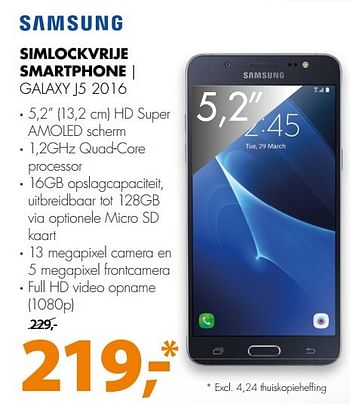 Aanbiedingen Simlockvrije smartphone | galaxy j5 2016 - Samsung - Geldig van 13/03/2017 tot 19/03/2017 bij Expert