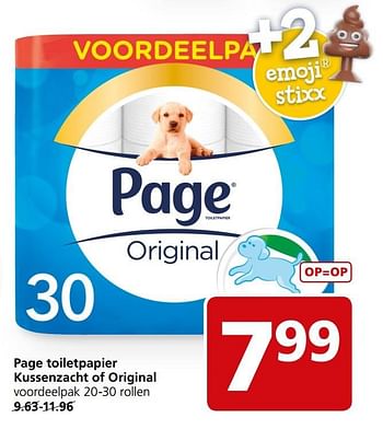 Aanbiedingen Page toiletpapier kussenzacht of original - Page - Geldig van 13/03/2017 tot 19/03/2017 bij Jan Linders