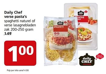 Aanbiedingen Daily chef verse pasta`s - Daily chef - Geldig van 13/03/2017 tot 19/03/2017 bij Jan Linders