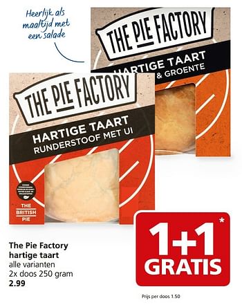 Aanbiedingen The pie factory hartige taart - The Pie Factory - Geldig van 13/03/2017 tot 19/03/2017 bij Jan Linders