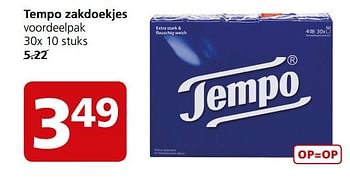 Aanbiedingen Tempo zakdoekjes - Tempo - Geldig van 13/03/2017 tot 19/03/2017 bij Jan Linders