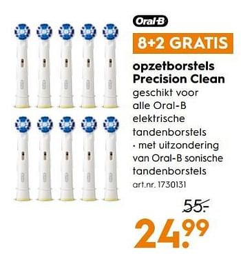 Aanbiedingen Opzetborstels precision clean - Oral-B - Geldig van 11/03/2017 tot 24/03/2017 bij Blokker