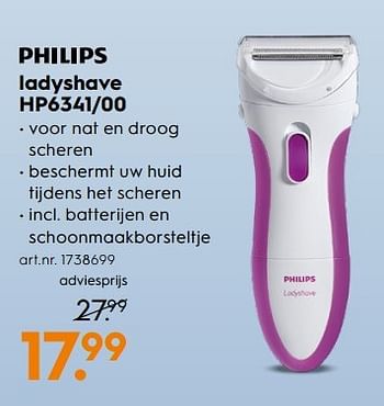 Aanbiedingen Philips ladyshave hp6341-00 - Philips - Geldig van 11/03/2017 tot 24/03/2017 bij Blokker