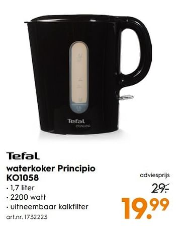 Aanbiedingen Tefal waterkoker principio ko1058 - Tefal - Geldig van 11/03/2017 tot 24/03/2017 bij Blokker