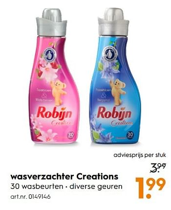 Aanbiedingen Wasverzachter creations - Robijn - Geldig van 11/03/2017 tot 24/03/2017 bij Blokker