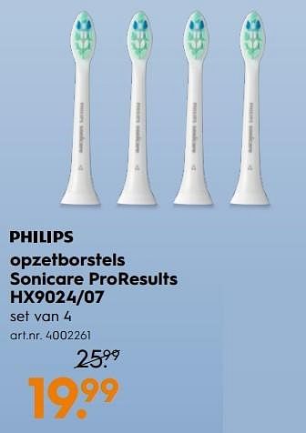 Aanbiedingen Philips opzetborstels sonicare proresults hx9024-07 - Philips - Geldig van 11/03/2017 tot 24/03/2017 bij Blokker