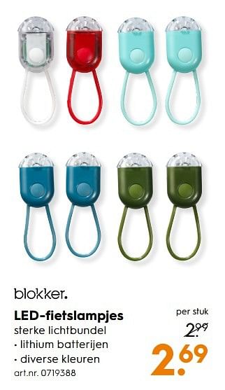 Aanbiedingen Led-fietslampjes - Huismerk - Blokker - Geldig van 11/03/2017 tot 24/03/2017 bij Blokker