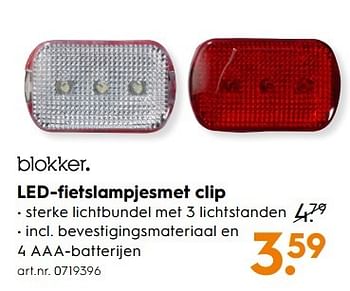 Aanbiedingen Led-fietslampjesmet clip - Huismerk - Blokker - Geldig van 11/03/2017 tot 24/03/2017 bij Blokker