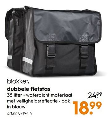 Aanbiedingen Dubbele fietstas - Huismerk - Blokker - Geldig van 11/03/2017 tot 24/03/2017 bij Blokker