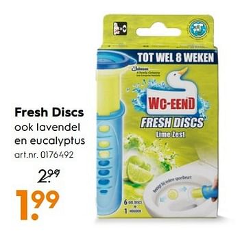 Aanbiedingen Fresh discs - WC Eend - Geldig van 11/03/2017 tot 24/03/2017 bij Blokker
