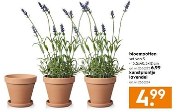 Aanbiedingen Kunstplantje lavendel - Huismerk - Blokker - Geldig van 11/03/2017 tot 24/03/2017 bij Blokker