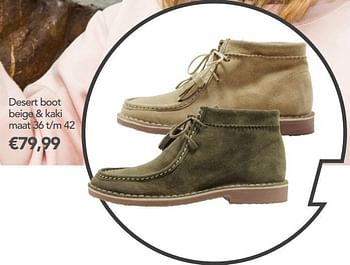 Aanbiedingen Desert boot beige + kaki - Poelman - Geldig van 13/03/2017 tot 24/03/2017 bij Schuurman Schoenen