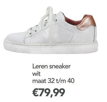 Aanbiedingen Leren sneaker wit - Poelman - Geldig van 13/03/2017 tot 24/03/2017 bij Schuurman Schoenen