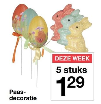 Aanbiedingen Paasdecoratie - Huismerk - Zeeman  - Geldig van 18/03/2017 tot 24/03/2017 bij Zeeman