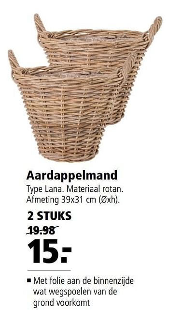 Aanbiedingen Aardappelmand - Huismerk - Welkoop - Geldig van 13/03/2017 tot 26/03/2017 bij Welkoop