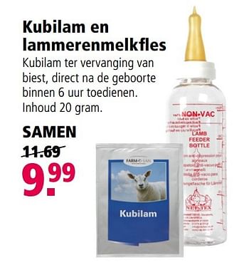 Aanbiedingen Kubilam en lammerenmelkfles - Huismerk - Welkoop - Geldig van 13/03/2017 tot 26/03/2017 bij Welkoop
