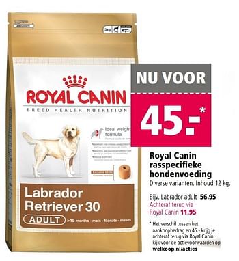 Aanbiedingen Royal canin rasspecifieke hondenvoeding - Royal Canin - Geldig van 13/03/2017 tot 26/03/2017 bij Welkoop