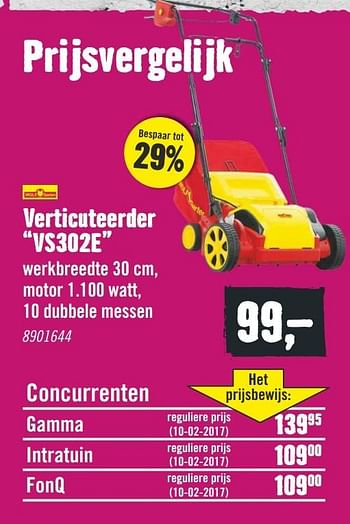 Aanbiedingen Verticuteerder vs302e - Wolf Garten - Geldig van 13/03/2017 tot 26/03/2017 bij Hornbach