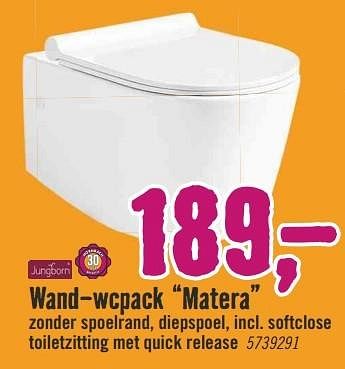 Aanbiedingen Wand-wcpack matera - Jungborn - Geldig van 13/03/2017 tot 26/03/2017 bij Hornbach