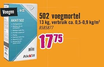 Aanbiedingen 502 voegmortel - Akkit - Geldig van 13/03/2017 tot 26/03/2017 bij Hornbach