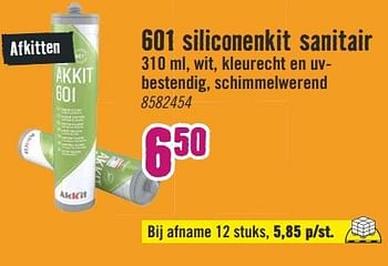 Aanbiedingen 601 siliconenkit sanitair - Akkit - Geldig van 13/03/2017 tot 26/03/2017 bij Hornbach