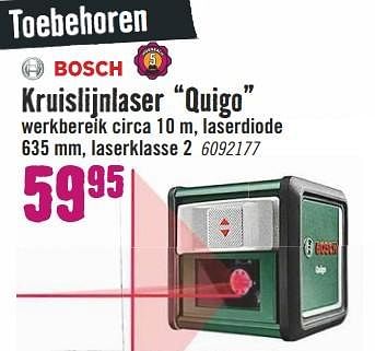 Aanbiedingen Kruislijnlaser quigo werkbereik circa 10 m, laserdiode - Bosch - Geldig van 13/03/2017 tot 26/03/2017 bij Hornbach