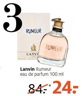 Aanbiedingen Lanvin rumeur eau de parfum 100 ml - Lanvin - Geldig van 13/03/2017 tot 26/03/2017 bij Etos