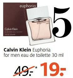 Aanbiedingen Calvin klein euphoria for men eau de toilette 30 ml - Calvin Klein - Geldig van 13/03/2017 tot 26/03/2017 bij Etos
