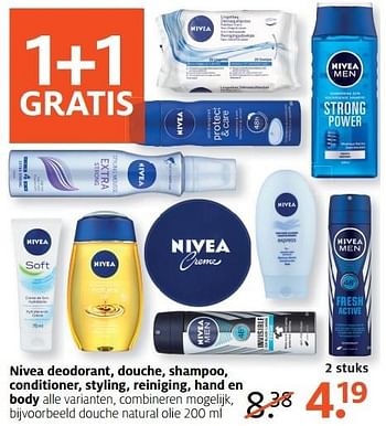 Aanbiedingen Douche natural olie - Nivea - Geldig van 13/03/2017 tot 26/03/2017 bij Etos