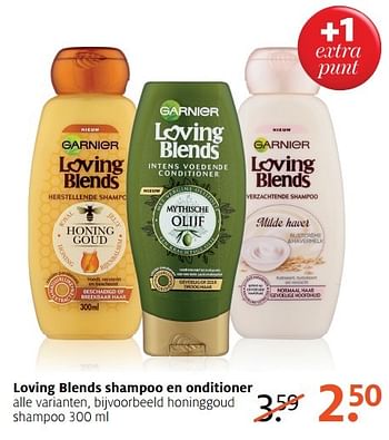 Aanbiedingen Loving blends shampoo en onditioner honinggoud shampoo - Garnier - Geldig van 13/03/2017 tot 26/03/2017 bij Etos