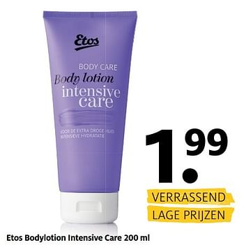 Aanbiedingen Etos bodylotion intensive care 200 ml - Huismerk - Etos - Geldig van 13/03/2017 tot 26/03/2017 bij Etos