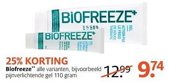 Aanbiedingen Biofreeze pijnverlichtende gel - Biofreeze - Geldig van 13/03/2017 tot 26/03/2017 bij Etos