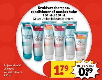 Aanbiedingen Kruidvat shampoo, conditioner of masker tube - Huismerk - Kruidvat - Geldig van 14/03/2017 tot 26/03/2017 bij Kruidvat