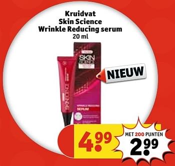 Aanbiedingen Kruidvat skin science wrinkle reducing serum kruidvat moments of me - Huismerk - Kruidvat - Geldig van 14/03/2017 tot 26/03/2017 bij Kruidvat