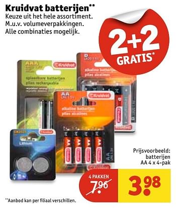Aanbiedingen Kruidvat batterijen - Huismerk - Kruidvat - Geldig van 14/03/2017 tot 26/03/2017 bij Kruidvat