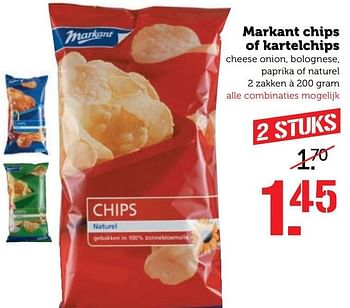 Aanbiedingen Markant chips of kartelchips - Markant - Geldig van 20/03/2017 tot 26/03/2017 bij Coop